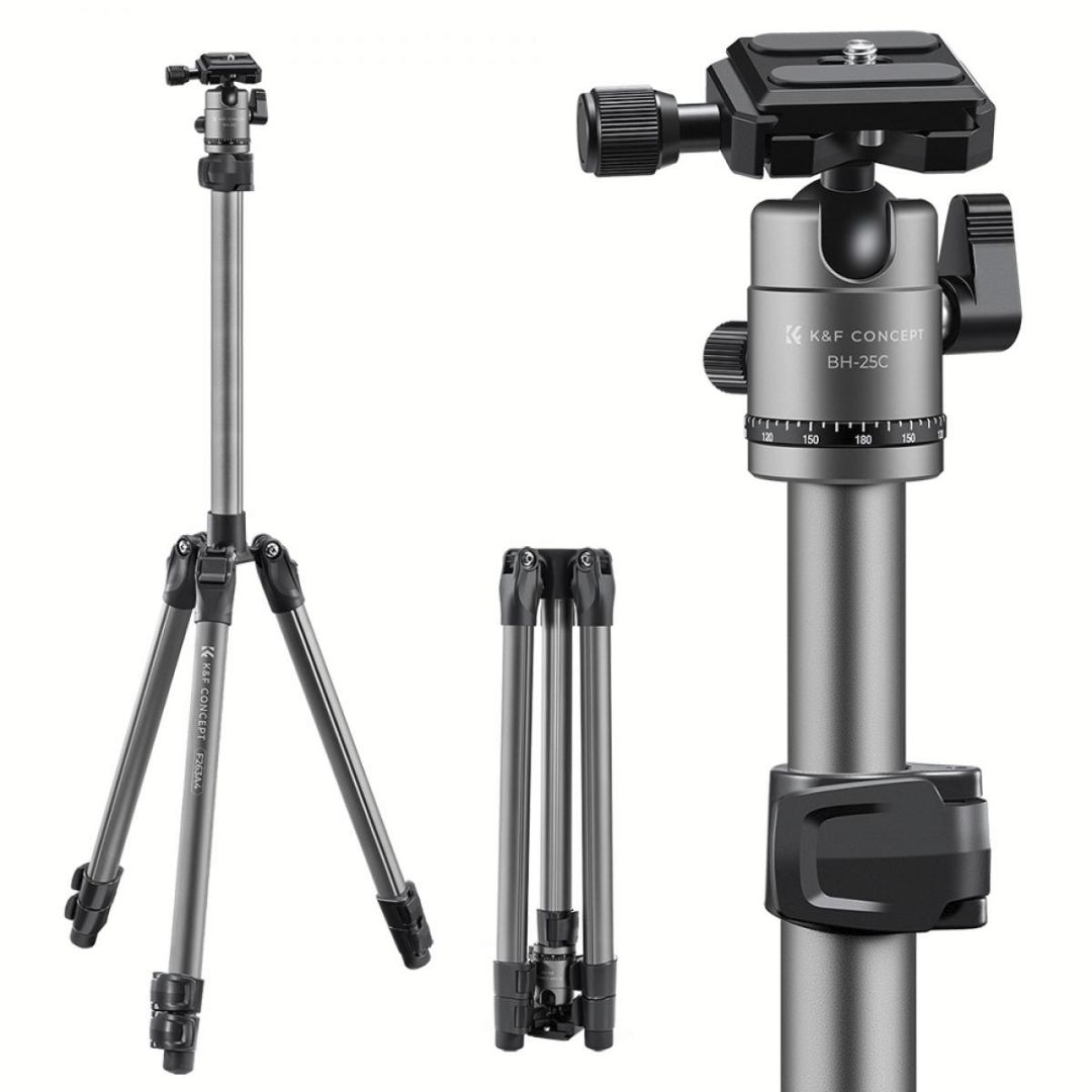 K&F Concept Tripod 168cm, 8kg, Ball Head KF09.122 - 1